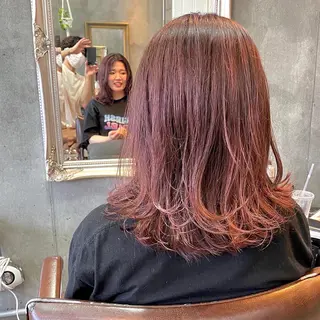 ミディアム カラー ヘアアレンジ 【ダメージレス施術】 【透明感】北村 拓也のヘアスタイル
