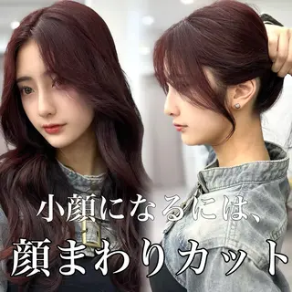 セミロング 前髪顔まわりカット 🌈中村海聖のヘアスタイル