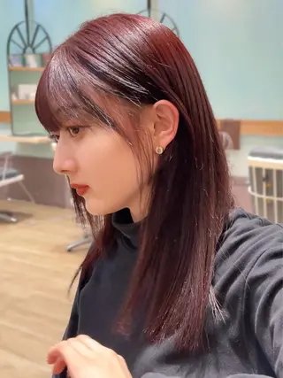 セミロング カラー 大人可愛い透明感🌟 小顔・韓国髪🌟野中のヘアスタイル