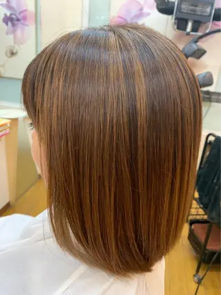 ミディアム カラー 縮毛矯正モデル募集中 美容室HATSUのヘアスタイル