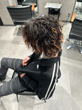 ミディアム パーマ ヘアアレンジ メンズ メンズヘア静岡 ✂︎Ryuheiのヘアスタイル
