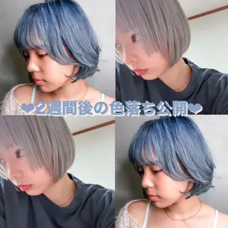 ショート カラー 透明感カラー×小 顔レイヤー♡ヒデさんのヘアスタイル