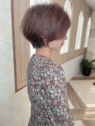 ショート カラー 木屋元一/透明感 /前髪/ショートボブのヘアスタイル