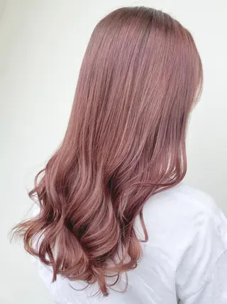 ロング カラー パーマ ヘアアレンジ メンズ キッズ 艶ピンク*ヘアセット 🌙shioriのヘアスタイル