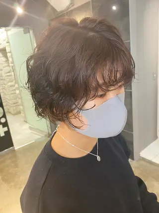 ショート パーマ ネイル マツエク・マツパ 透明感カラー🤎 ゆりのヘアスタイル