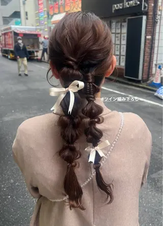 ヘアアレンジ 横浜⭐️カラーセット モデル💫あみ💫のヘアスタイル