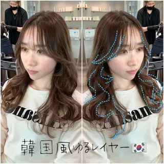 ロング カラー ヘアアレンジ 韓国hair🦋 Nanaのヘアスタイル