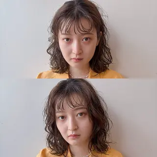 パーマ ボブ/ミディアム 親しみやすさ/さくらのヘアスタイル