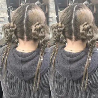 ヘアアレンジ OZ梅田♡ ゆはなブリーチのヘアスタイル