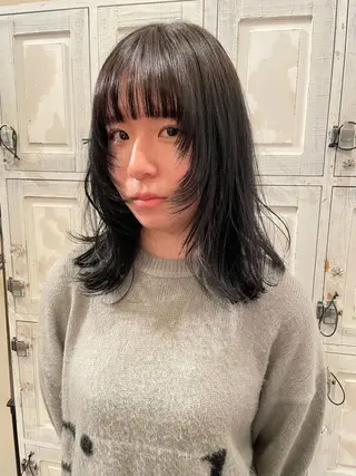 ミディアム ボブ/顔周りレイヤー 🎀momoka🎀のヘアスタイル