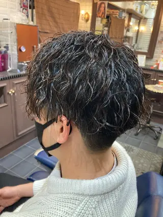 ショート パーマ メンズ ルピナス中田店長 山口大地のヘアスタイル