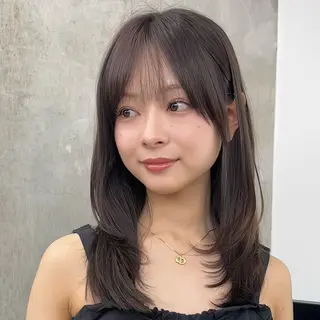 セミロング カラー 柔らかいレイヤー🌿 大人ヘア/みっきーのヘアスタイル