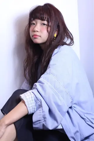 ロング カラー パーマ ヘアアレンジ 安達 俊亮のヘアスタイル