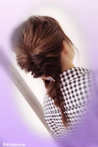 セミロング ヘアアレンジ 菊池 栄里奈のヘアスタイル
