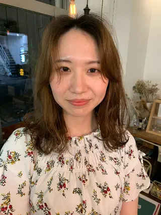 ミディアム 原田 穂真のヘアスタイル