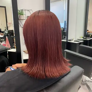 ミディアム YASU🍎CUT 赤系カラー/ヘアケアのヘアスタイル