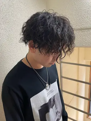 ミディアム パーマ メンズ 辻堂メンズ特化 YU-YAのヘアスタイル