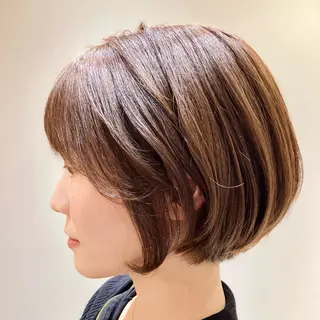 ショート カラー 脱白髪染め/大人ハイ ライト/田中佑季のヘアスタイル