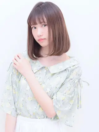 ミディアム カラー パーマ ヘアアレンジ 【公式】amble luxe池袋東口🩷のヘアスタイル