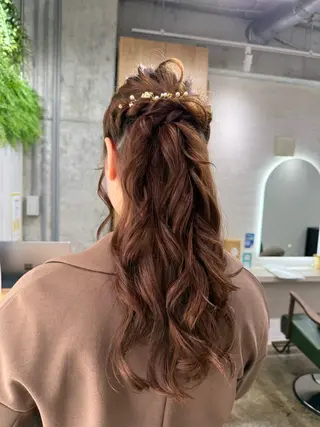 セミロング ヘアアレンジ 縮毛矯正/ /関内/あべももこのヘアスタイル