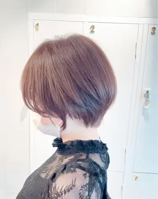 ショート 日比崚介🍀 おくれげ小顔カットのヘアスタイル