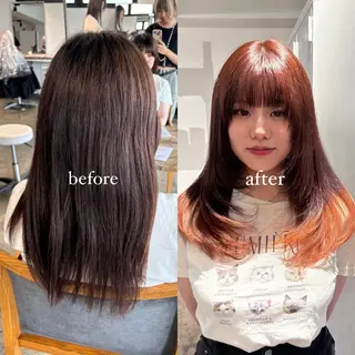 ミディアム カラー 💫miyu💫デザ インカラー/アレンジのヘアスタイル