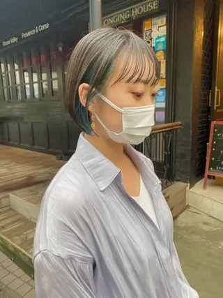 ショート カラー IVORY.所属・🟩白髪ぼかし/ボブ /ショートヘア/大司のヘアスタイル