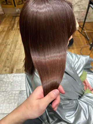 セミロング カラー パーマ 新宿✨顔周りカット 韓国ヘア/坂本亜裟海のヘアスタイル