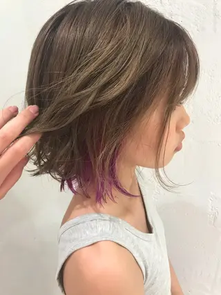 ショート カラー パーマ ヘアアレンジ ネイル マツエク・マツパ 韓国ヘア/レイヤー /透明感カラー❤️のヘアスタイル