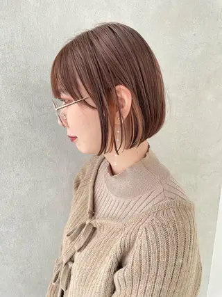 ショート カラー ボブ/ショート/ 縮毛矯正/岸本恭明のヘアスタイル