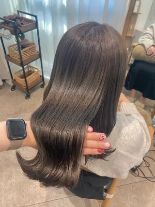 セミロング カラー 透明感カラー/韓国 ヘア🩶yuri🩵のヘアスタイル