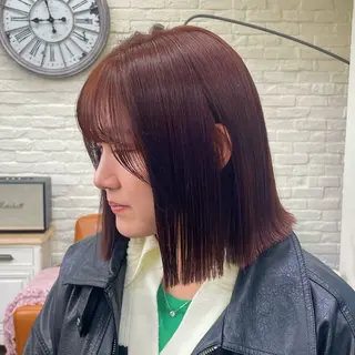 ショート カラー 🎀ときの/髪質改善 透けッ暖色カラー🪞のヘアスタイル