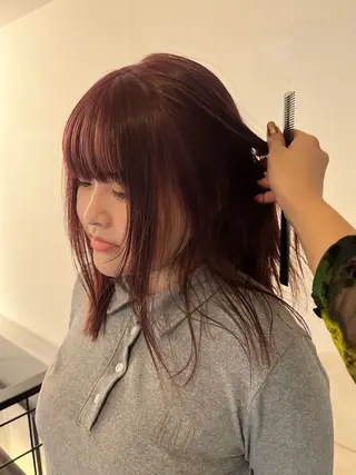 ミディアム カラー aya/ブリーチ/ ボブ/ショートのヘアスタイル