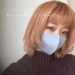 ミディアム カラー ボブウルフ/ボブ Satsuki【名駅のヘアスタイル