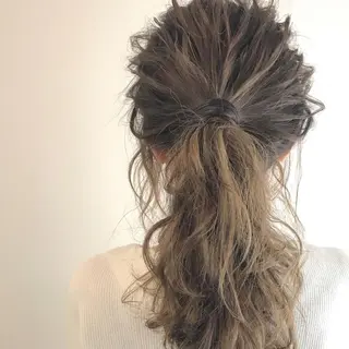 セミロング カラー ヘアアレンジ Mariana/ 鶴原-ハイライトのヘアスタイル