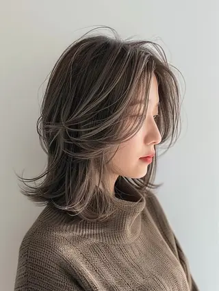 ミディアム カラー 心斎橋 女性 スタイリスト  大阪のヘアスタイル