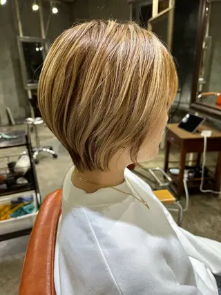 ショート 🔥コテ巻き風 ボブパーマ🔥のヘアスタイル