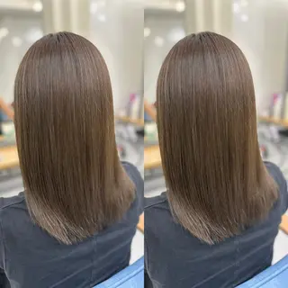 セミロング カラー 縮毛矯正×ボブ💎 髪質改善/木下のヘアスタイル