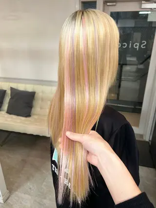 ロング 縮毛•ハイトーン ・着付け Runaのヘアスタイル