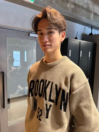 ショート カラー パーマ ヘアアレンジ メンズ特化 しゅうへいのヘアスタイル