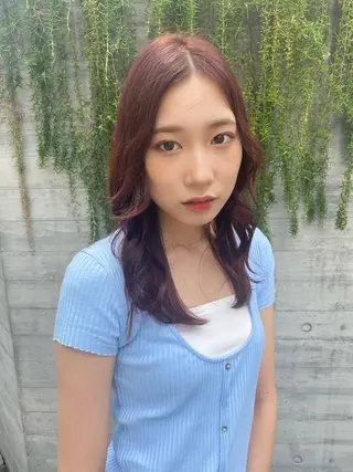 カラー 艶感/韓国風 🤍moeka🤍のヘアスタイル