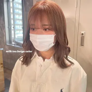 セミロング カラー パーマ ヘアアレンジ メンズ キッズ ネイル マツエク・マツパ アイブロウ 透明感カラー・レイヤ ー🎀amika🎀のヘアスタイル