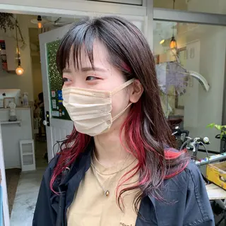 ミディアム カラー 原田 穂真のヘアスタイル