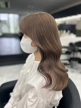 セミロング カラー 渋谷人気1位✨カラー 縮毛、髪質改善のヘアスタイル
