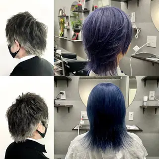 ミディアム カラー パーマ ヘアアレンジ メンズ キッズ ✨最強美容師✨ 💙にっしー西村💙のヘアスタイル