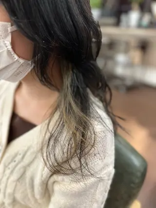 セミロング カラー 💜推しインナー カラー/菊池柊真💜のヘアスタイル
