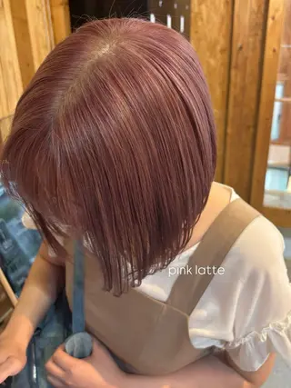 カラー まろみ暖色×ボブ ×chia🕯のヘアスタイル