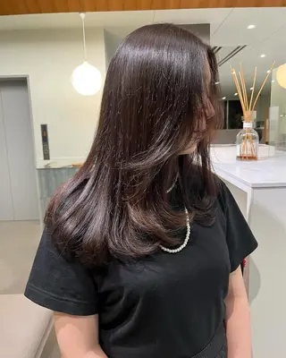 セミロング レイヤーカット🍏 オリーブ/ののかのヘアスタイル