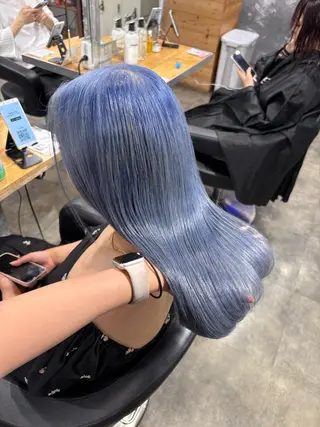 セミロング カラー ハイトーン 横浜💞ミオのヘアスタイル