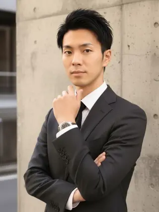 メンズ ヘアサロンM新宿 カットカラーブリーチのヘアスタイル